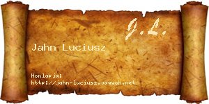 Jahn Luciusz névjegykártya